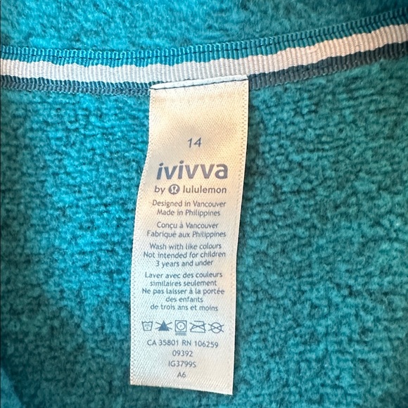 Lululemon Teal Half-Zip Pullover | Kids Large | Fits Petite Women Size XS - Picture 8 of 11